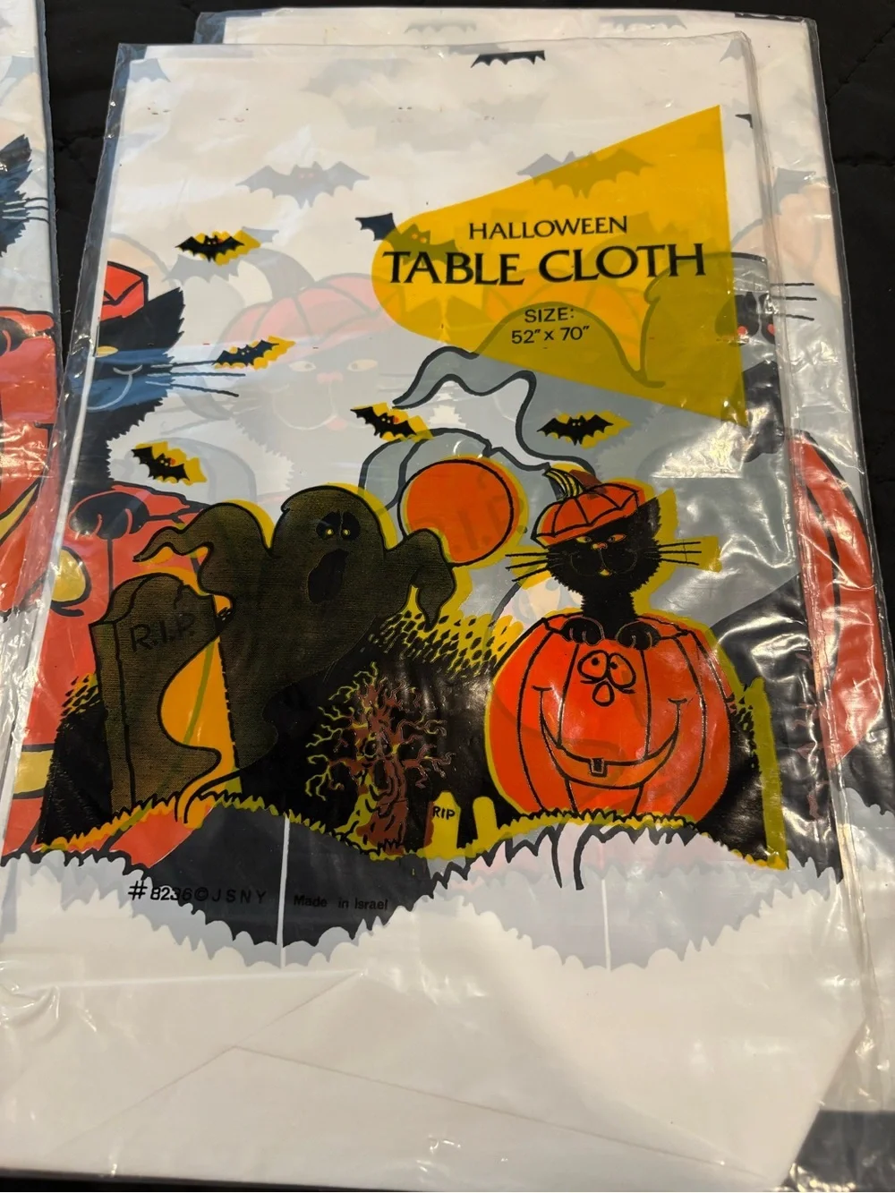 Set of 3 Vintage Halloween Plastic Table Cloths 52 x 70 New Old Stock 90’s